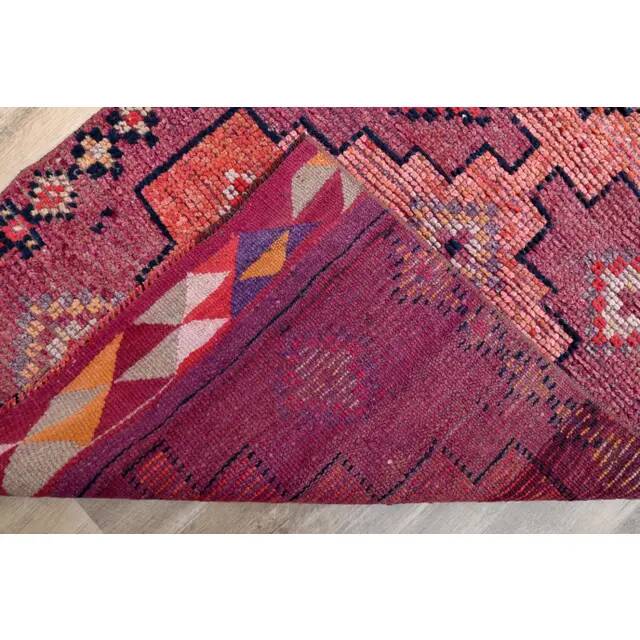 1970s Turkish Oushak handmade wool cotton red area rug 79x252
