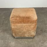 70s suede trunk pouf