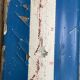 Old Pair of Vintage Blue & White Wooden Skis Mountain Chalet Decor - 218 cm