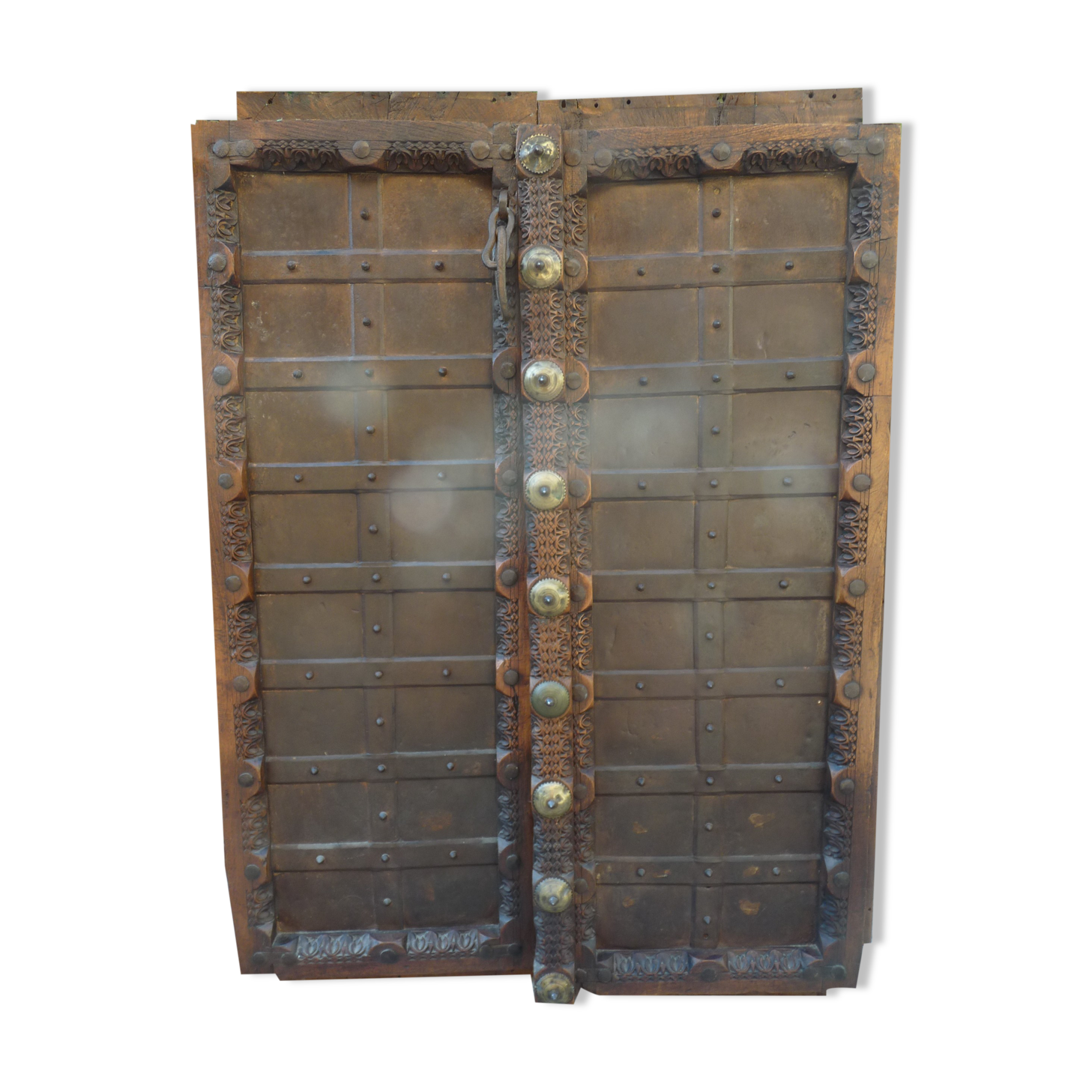 Antique Indian door, carved and decorated