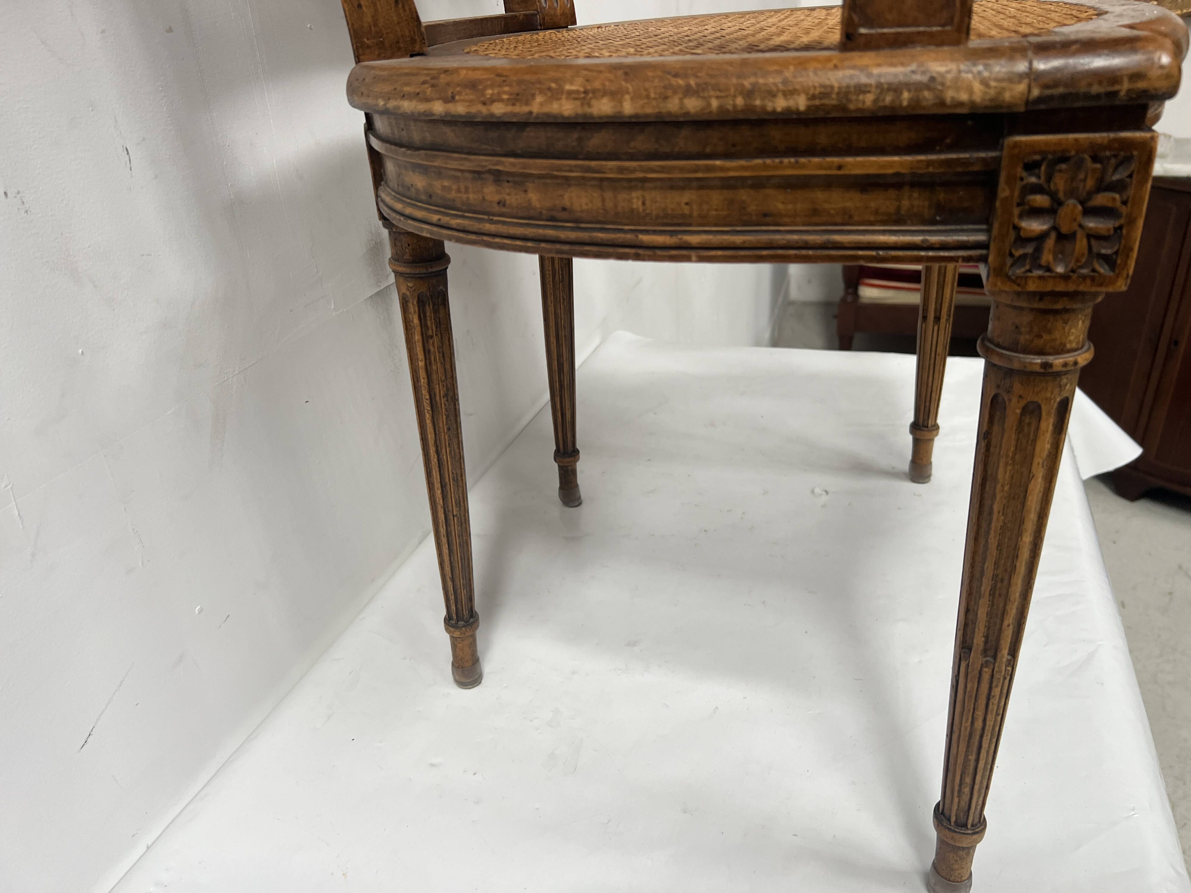 Louis XVI style office chair in stained beech