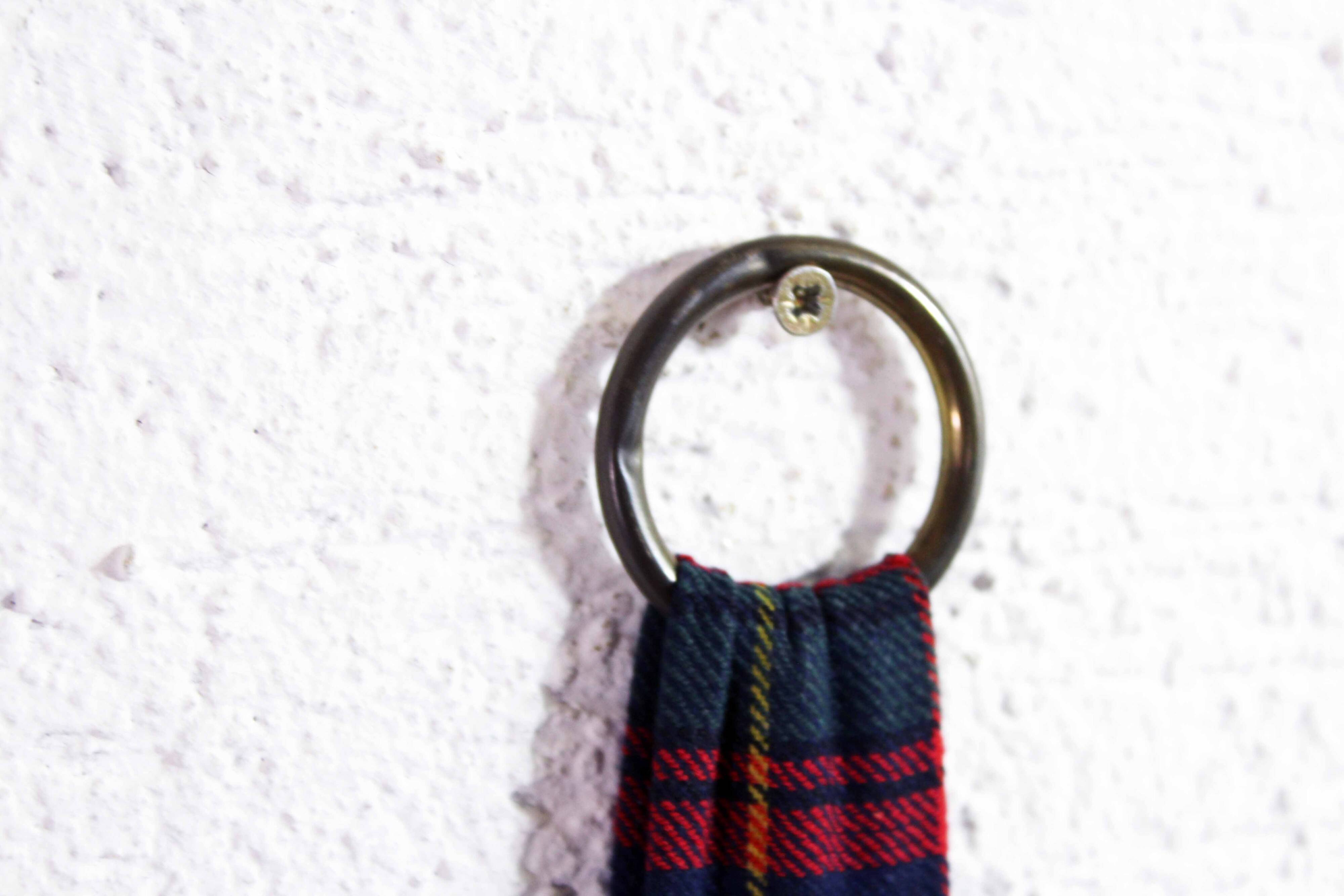 Vintage brass mirror in Scottish fabric
