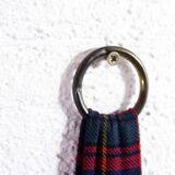 Vintage brass mirror in Scottish fabric