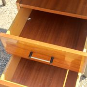 Desk of the 60s in mahogany base metal tubes 2 drawers
