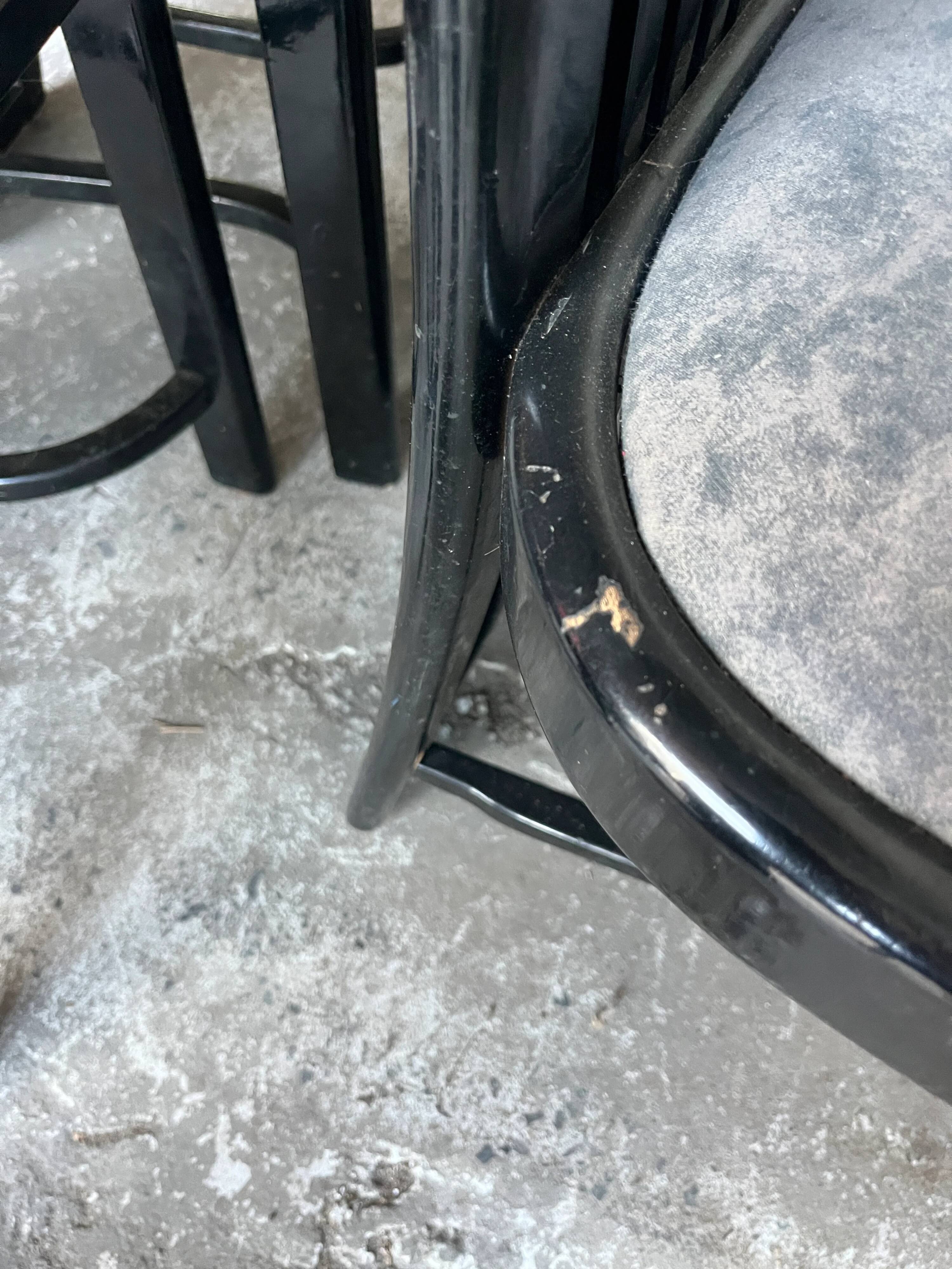 Set of 6 vintage black dining chairs