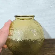 Globe abat-jour vintage en verre texturé ambré