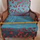 Bridge armchair in wood and cane from the 1950s.