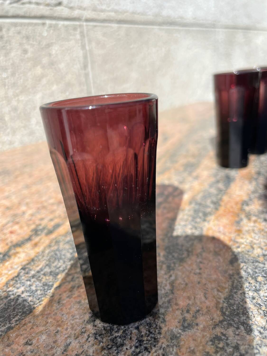 5 old liquor glasses