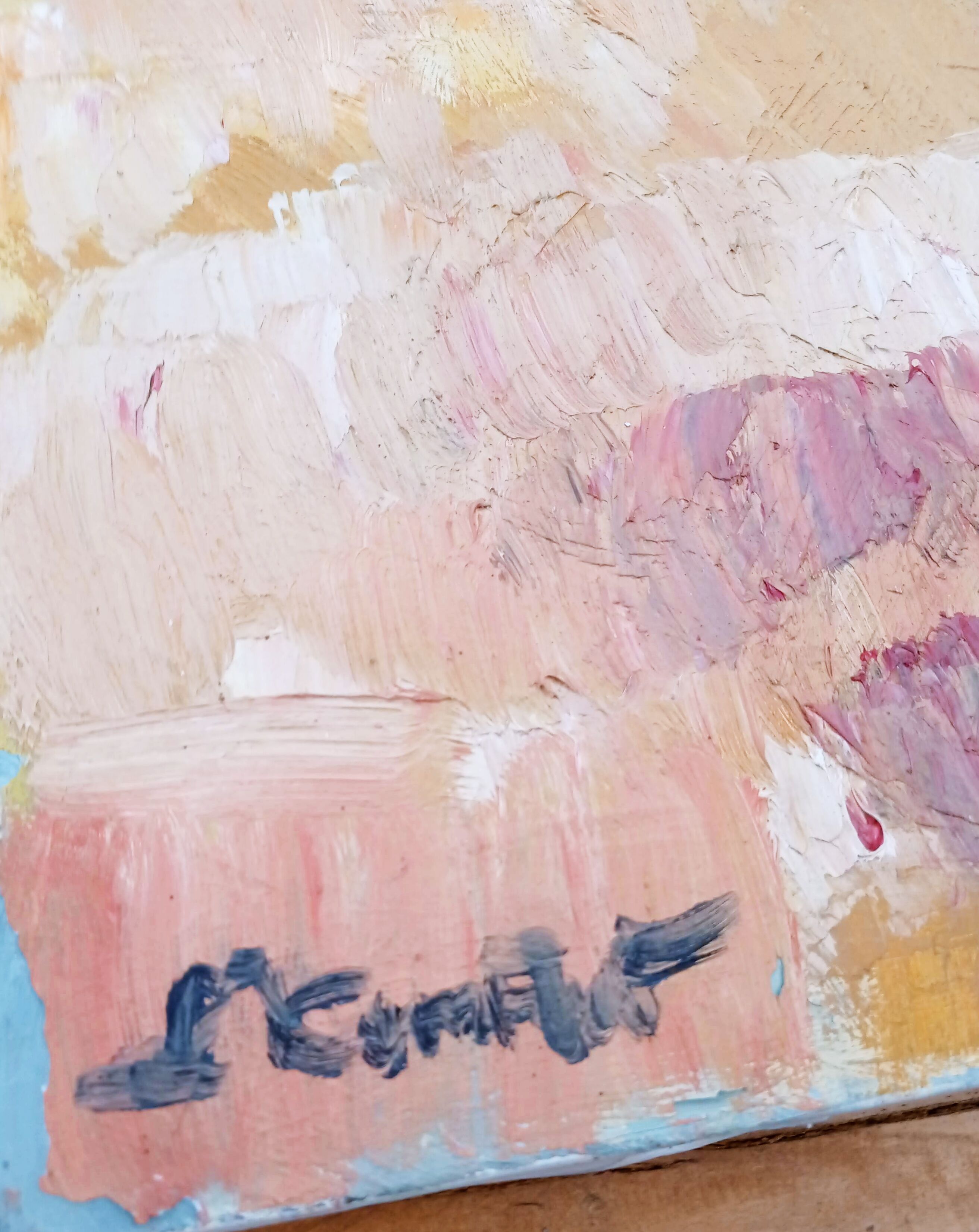 The anemones - oil on canvas signed