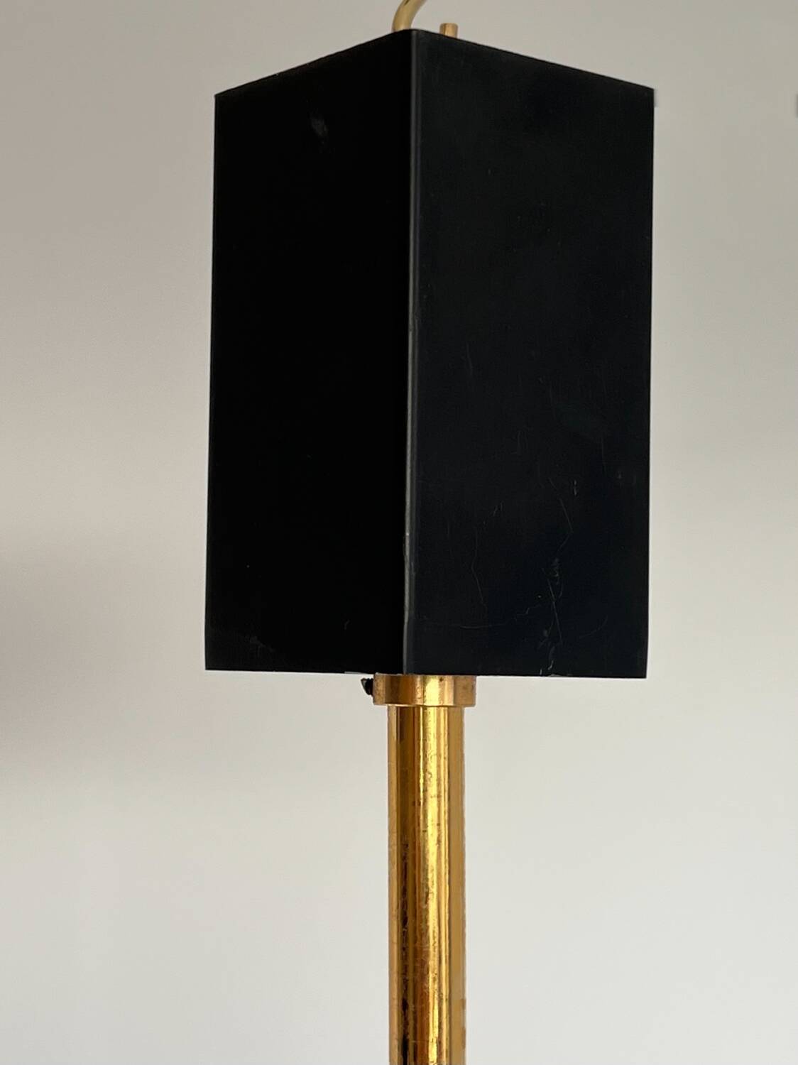 Arlus glass and brass pendant light from the 50s