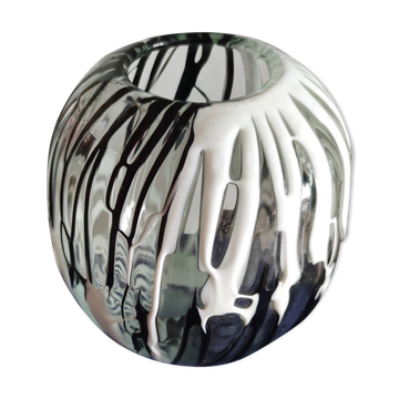 Spherical vase in glass and glass paste, circa 1970