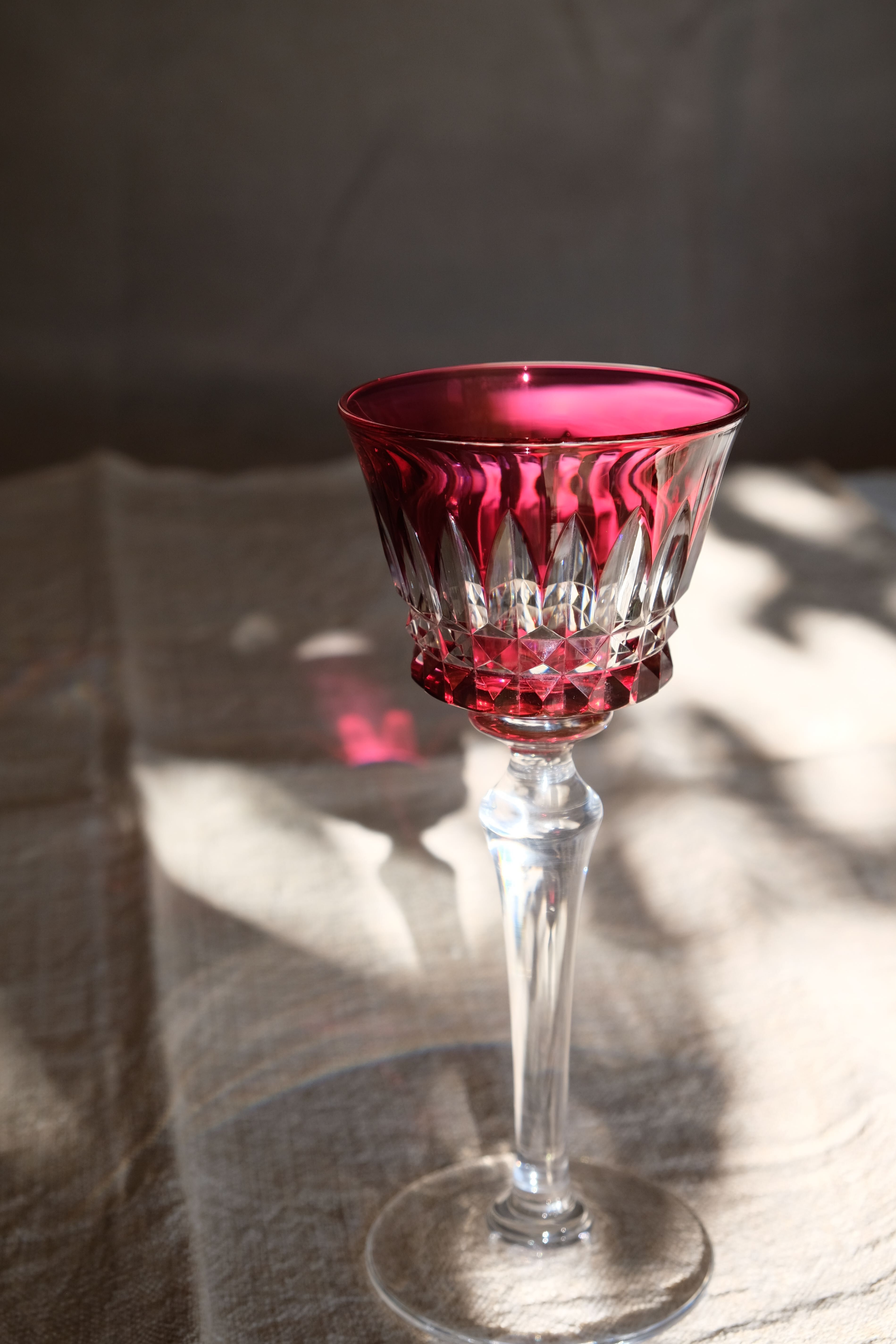 6 Baccarat glasses Piccadilly Model in colored crystal