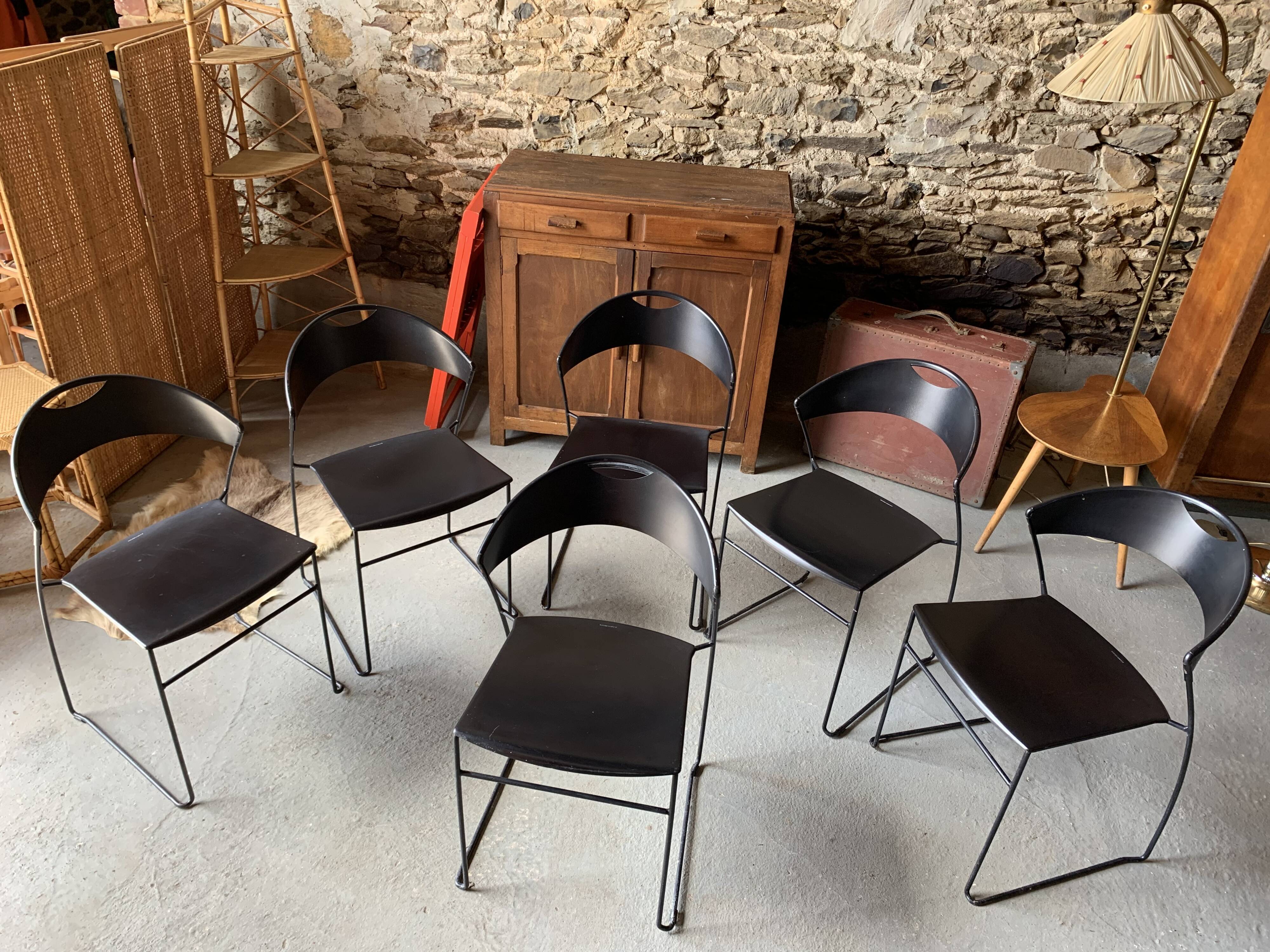 6 Baleri chairs, model Juliette - 1987 - Italy