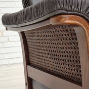 1970s, Scandinavian armchair, brown furniture leather, teak wood legs.