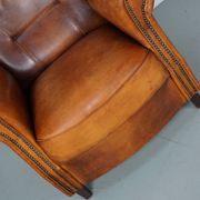 Fauteuil club vintage en cuir couleur cognac hollandais