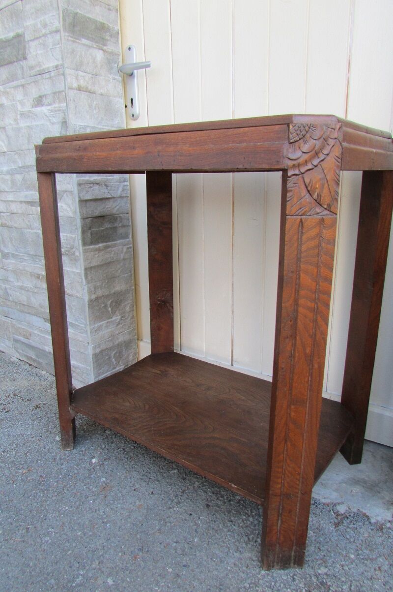 Coffee table, art deco service in solid wood