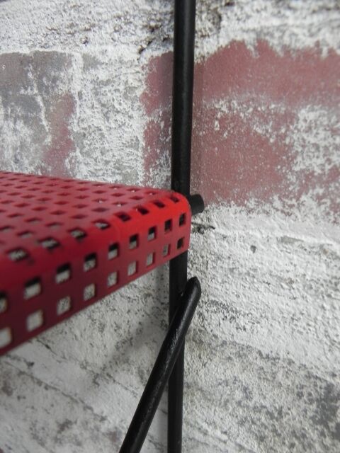 Steel wall rack with 2 shelves by Tjerk Reijenga perforated for Pilastro