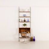 Italian vintage floor to celling wall unit with a bureau or a bar cabinet