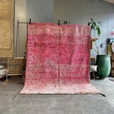 Large modern Berber Boujad rug in pink wool.