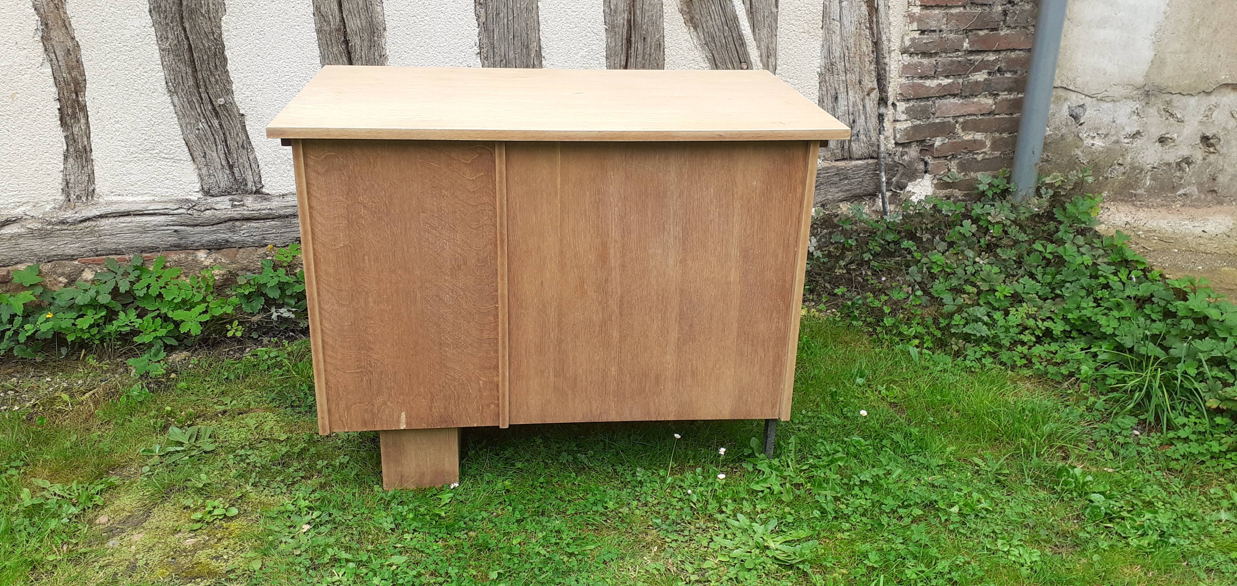 Desk 3 drawers 1 shelf year 60 vintage raw wood