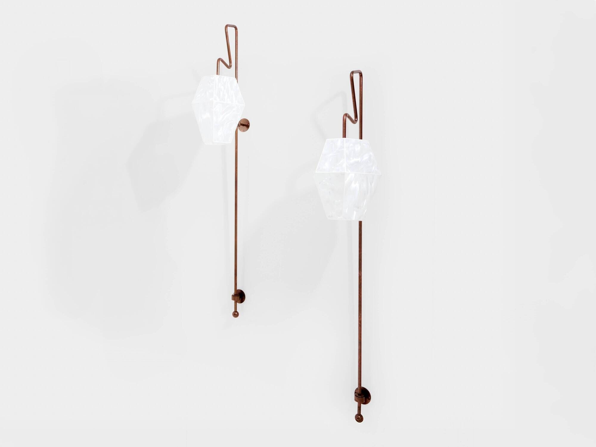 Pair of large patinated metal wall sconces by Mattia Bonetti 2009
