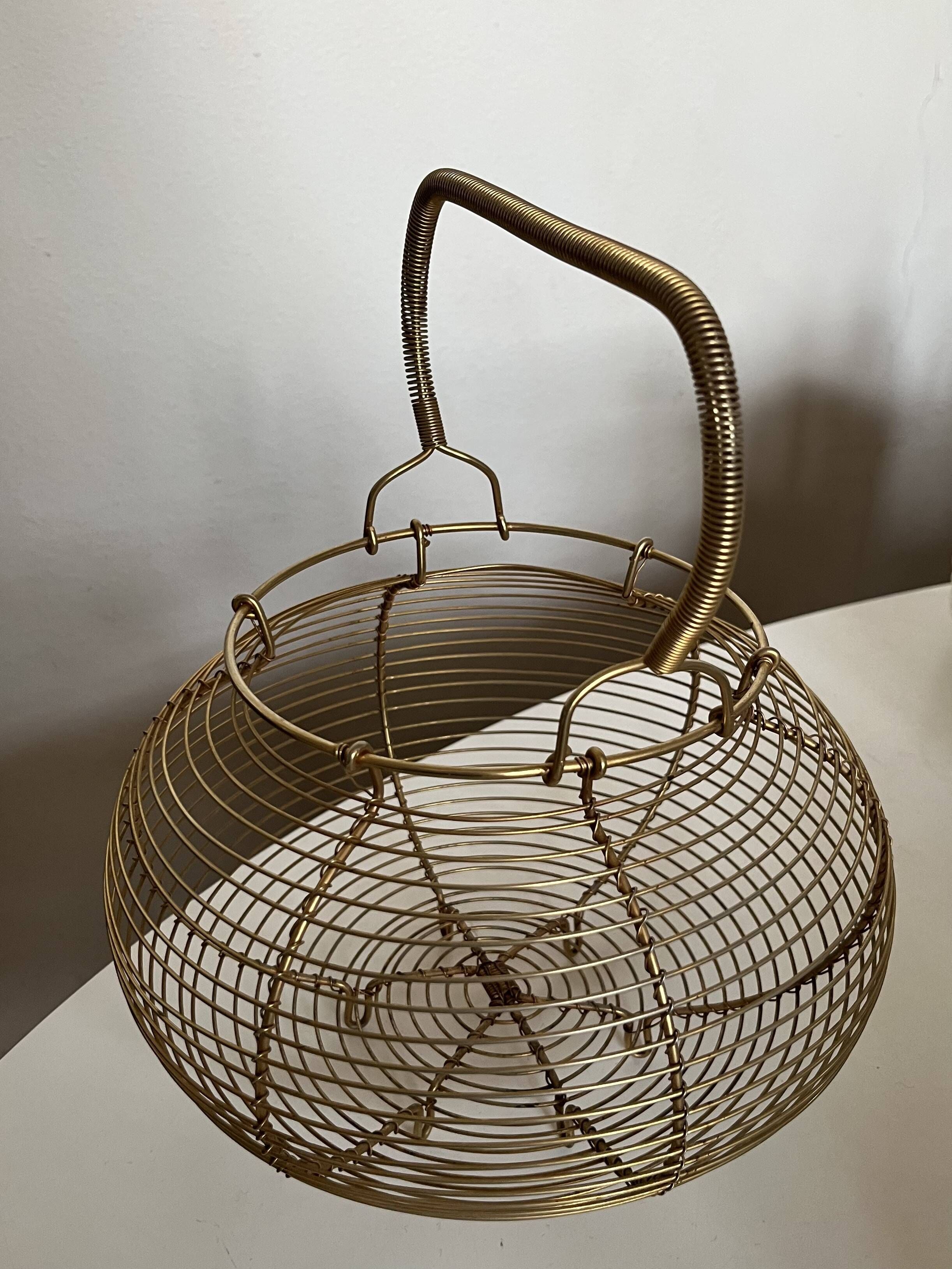 Golden metal basket 1960