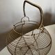 Golden metal basket 1960
