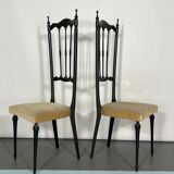 Italian Vintage set of two side Chiavari chairs from 50s