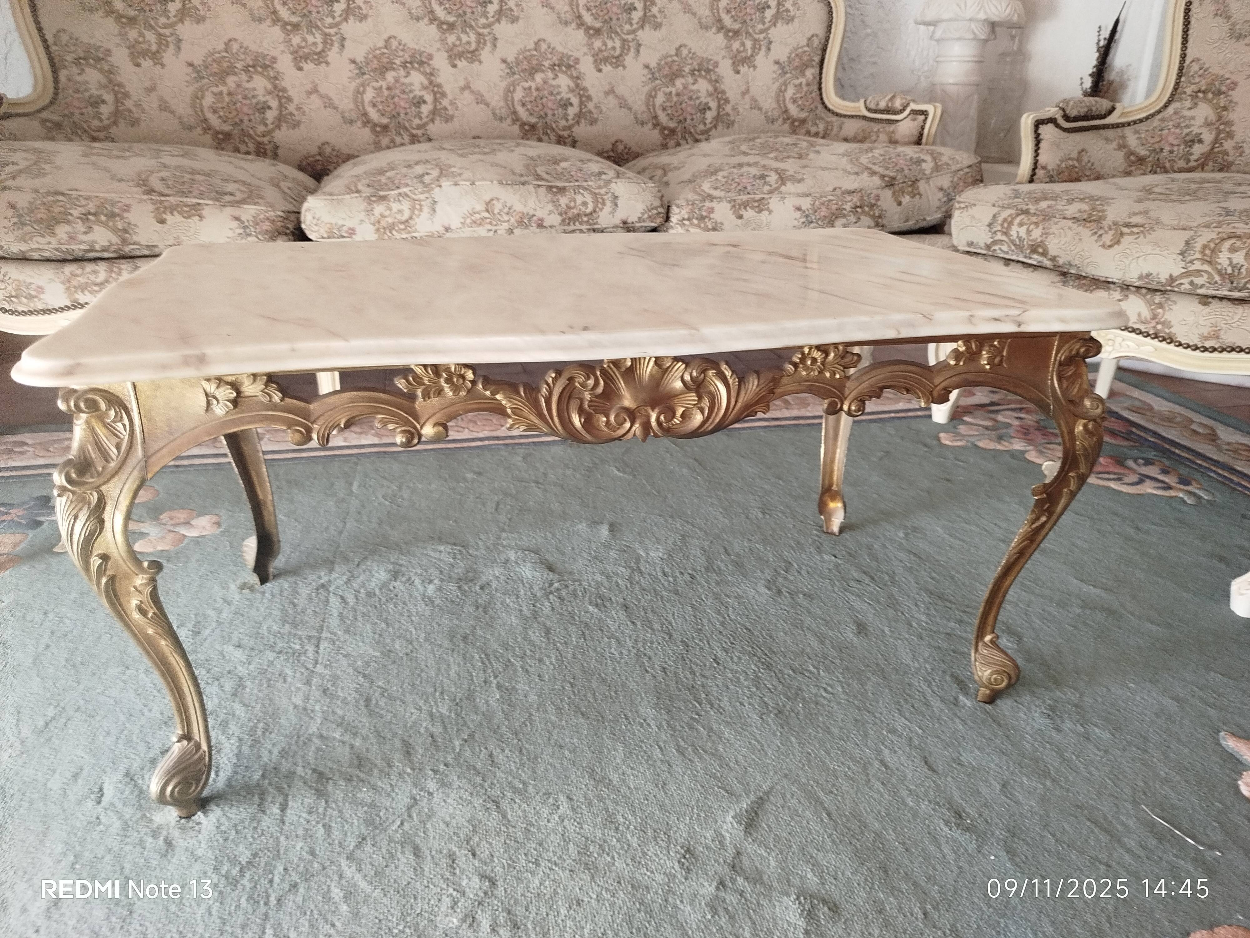 Louis xv style onyx coffee table