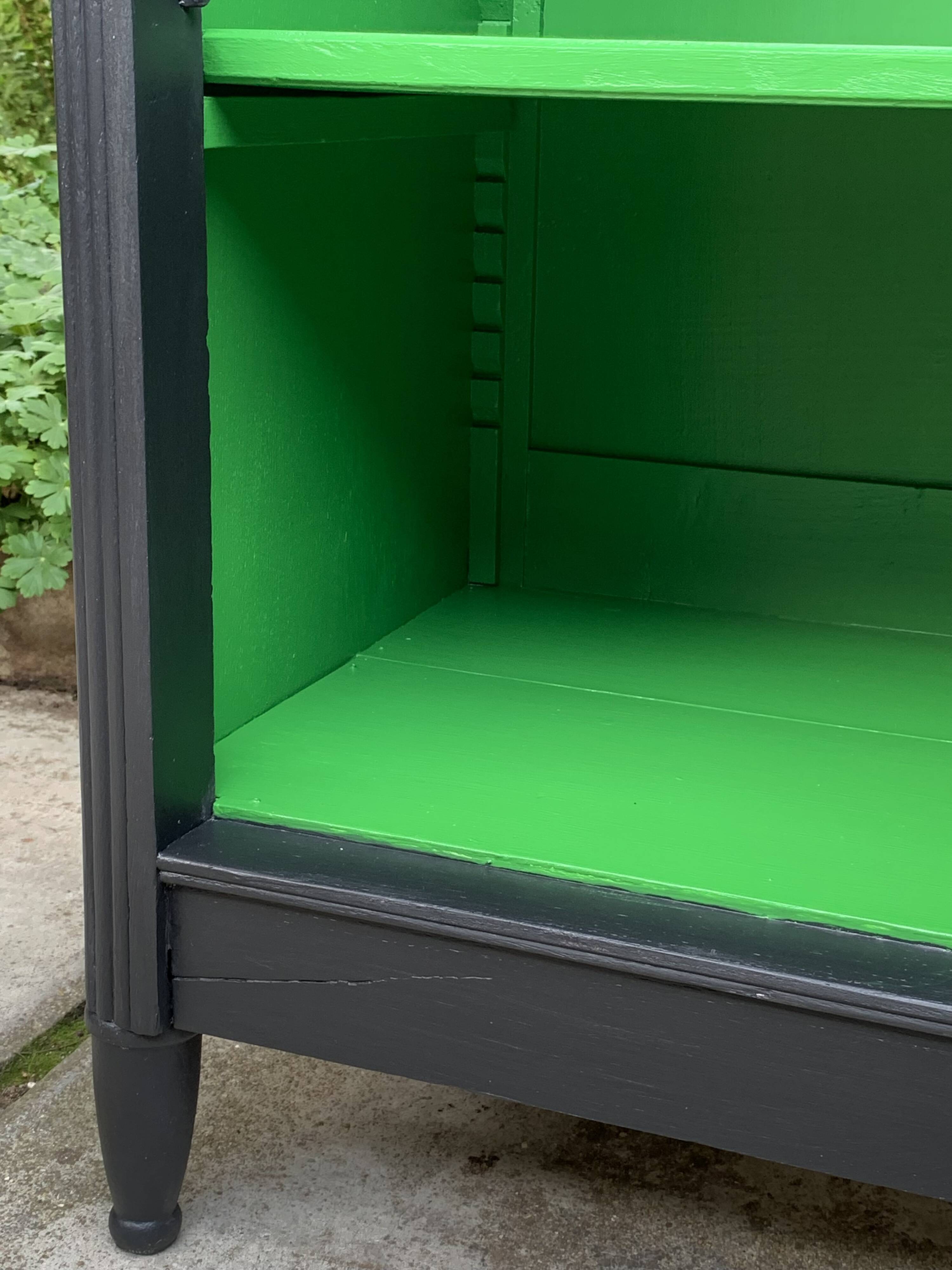 Parisian buffet with black glass front, Art Deco style, 1930