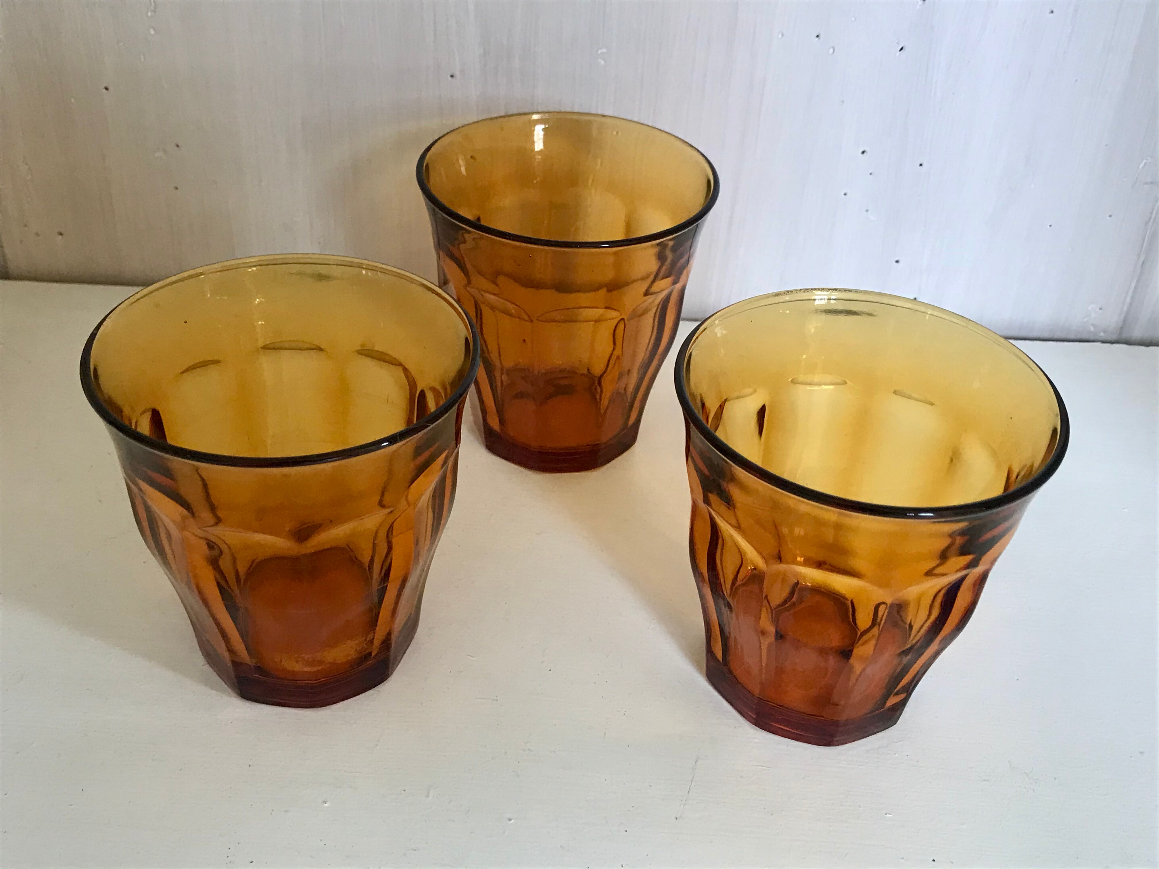 10 vintage Duralex water glasses