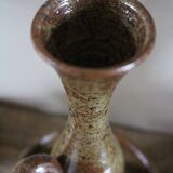 Vintage cellar rat pyrite stoneware candle holder