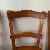 Pair of 3 wooden chairs
