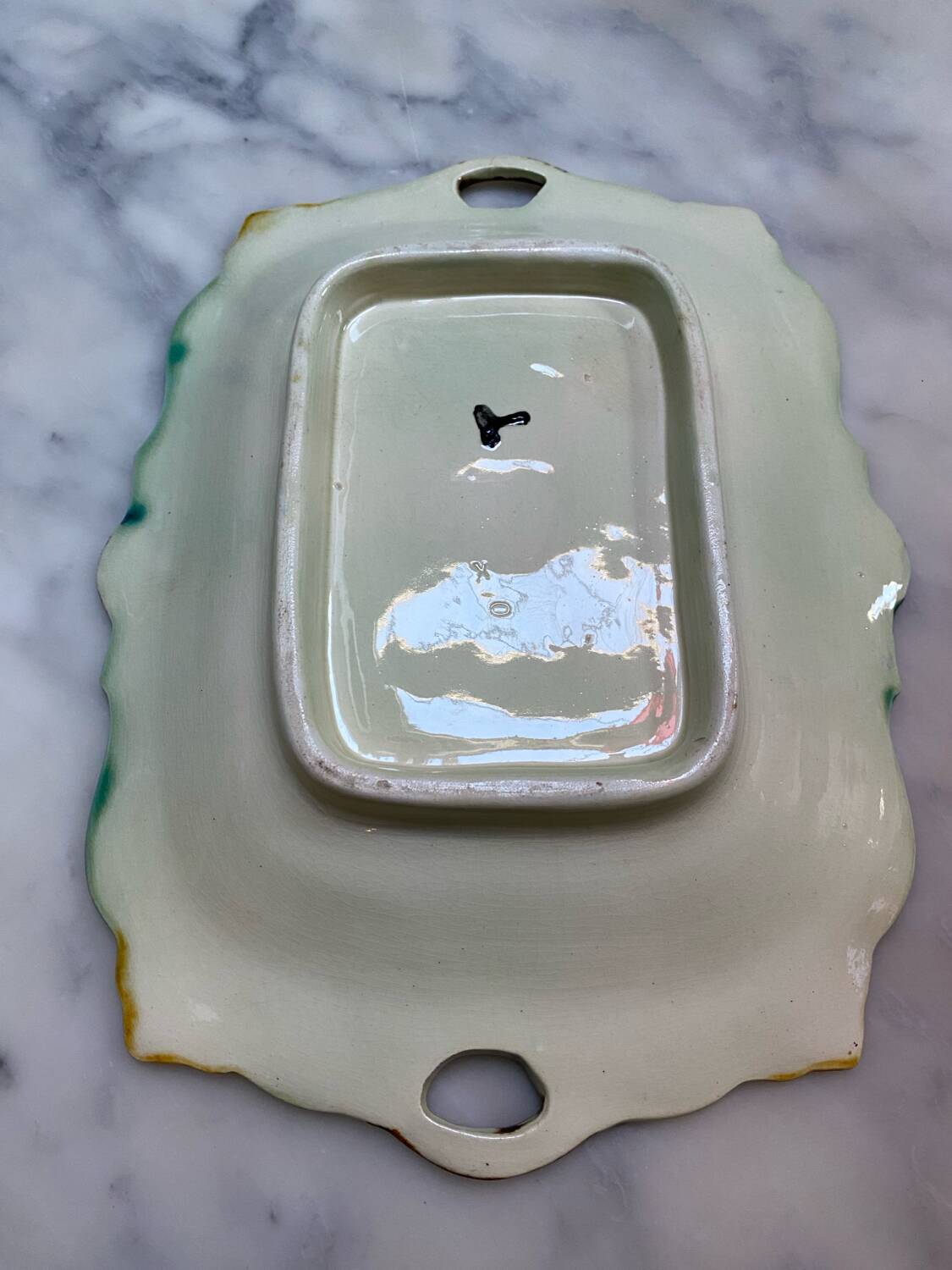 Antique slip dish