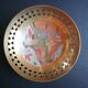 Enamelled brass bowl with peacock decoration