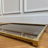 Gold metal bamboo tray, 1970s