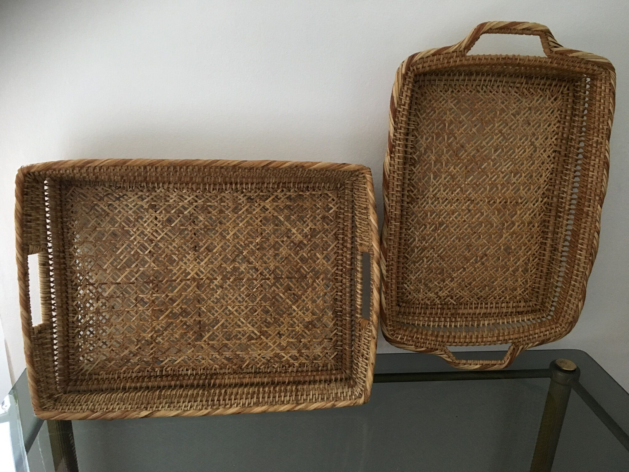 Woven rattan tray