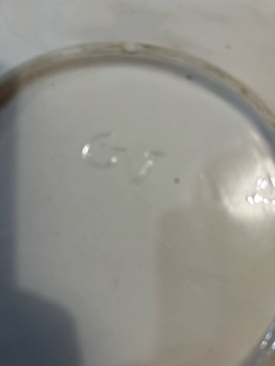 Vintage Signed GV Ceramic Barbotine Cabbage Leaf