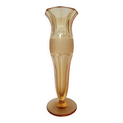 Vase soliflore Art Nouveau en cristal taillé
