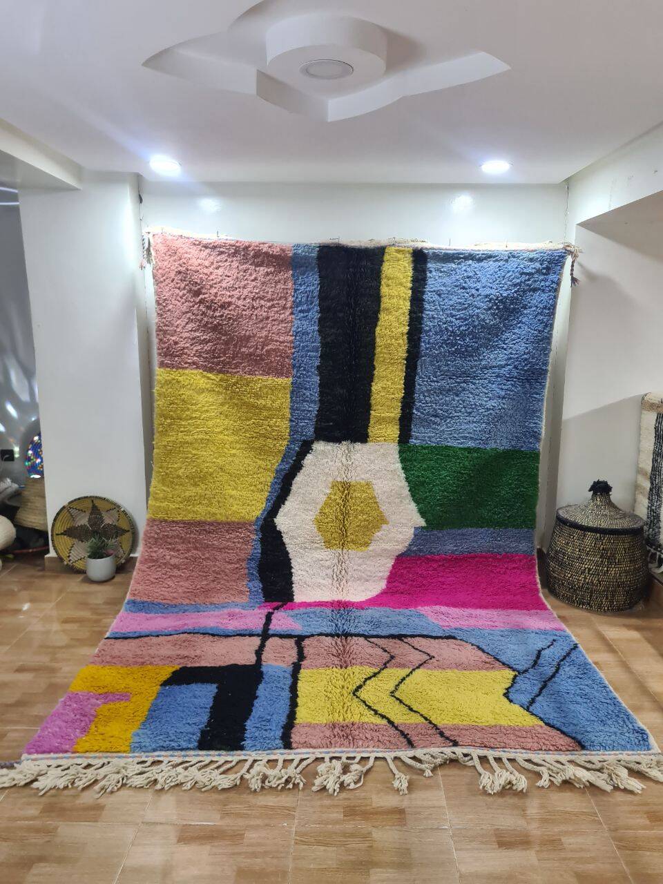Handmade wool Berber rug 300 x 200 cm