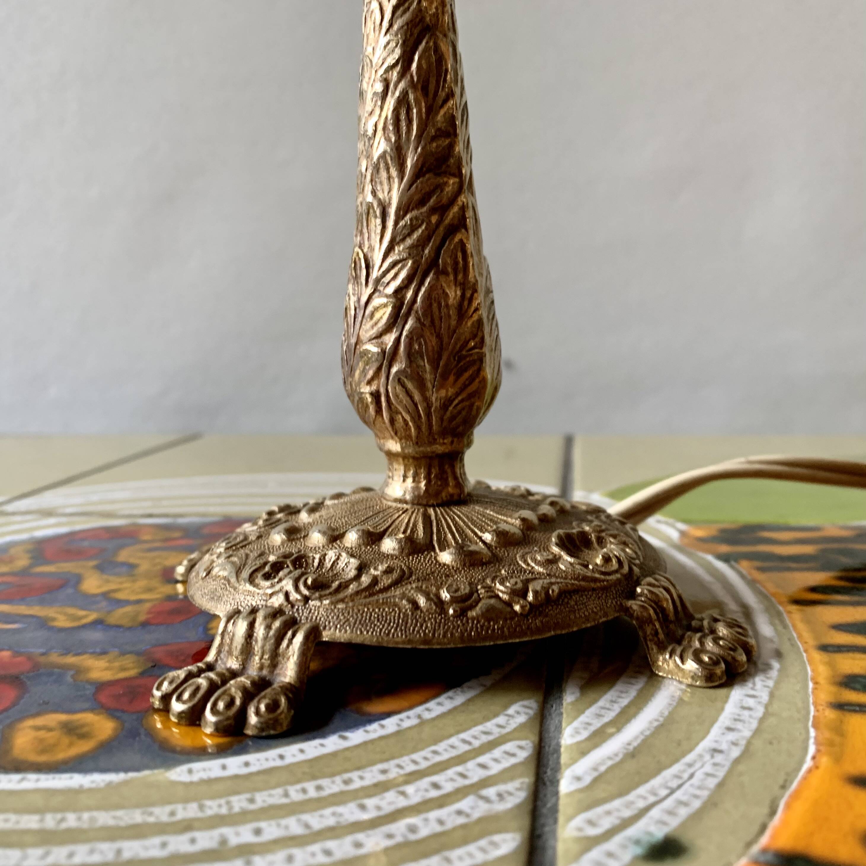 Pair of brass lamp bases - mid-century.