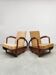 Art deco design rattan woven lounge chairs