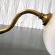 Swan neck wall lamp in gilded brass and opaline globe - mid-20th century