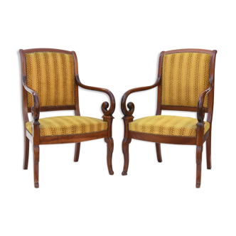 Paire de fauteuils crosse de style Restauration