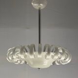Venetian Chandelier in Iridescent White Murano Glass, Circa 1930