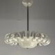 Venetian Chandelier in Iridescent White Murano Glass, Circa 1930