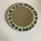 Incised ceramic mirror with flowers 1960