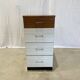 Vintage white and brown formica dresser with 4 deep drawers
