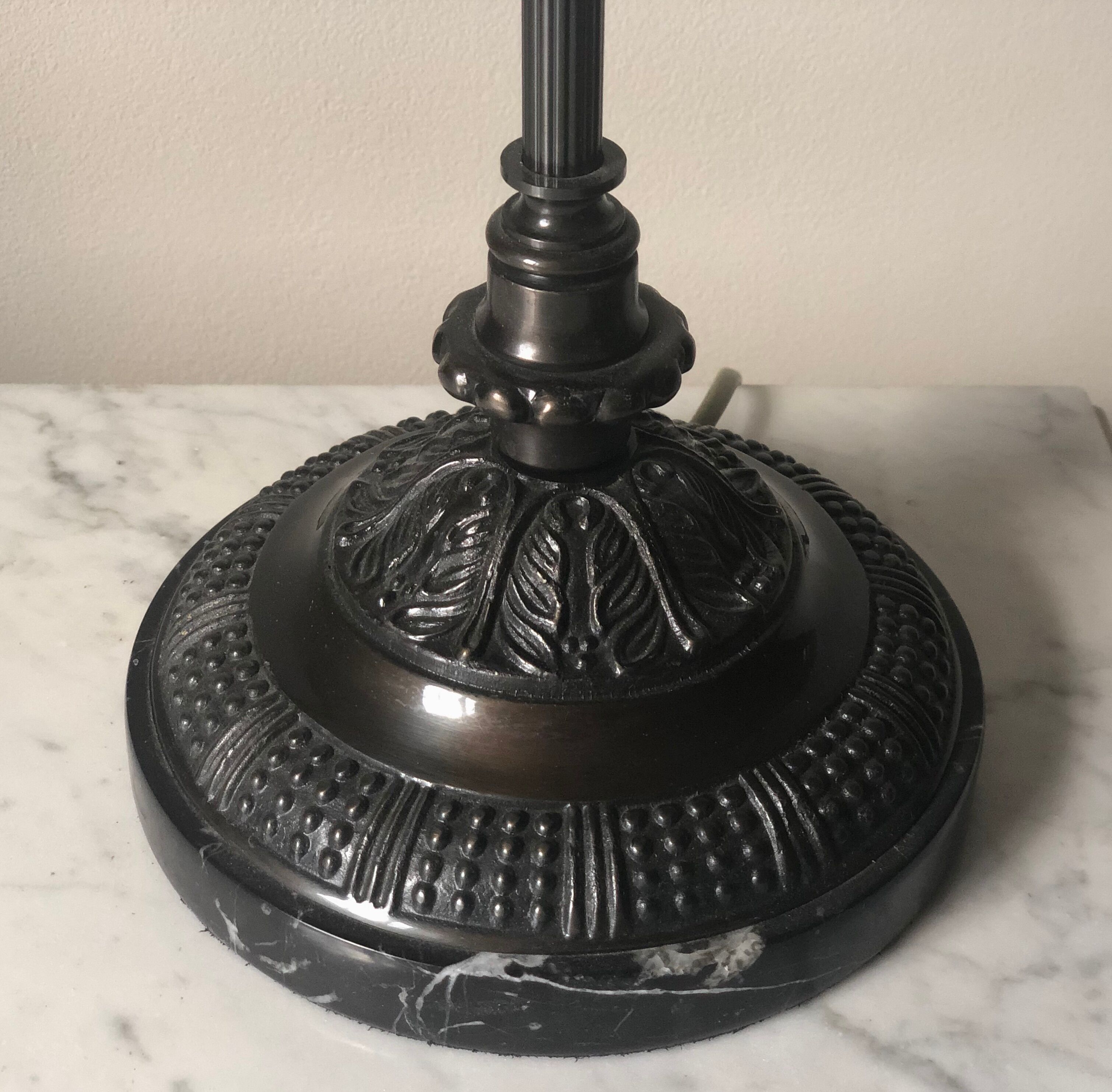 Bronze and marble pineapple lamp