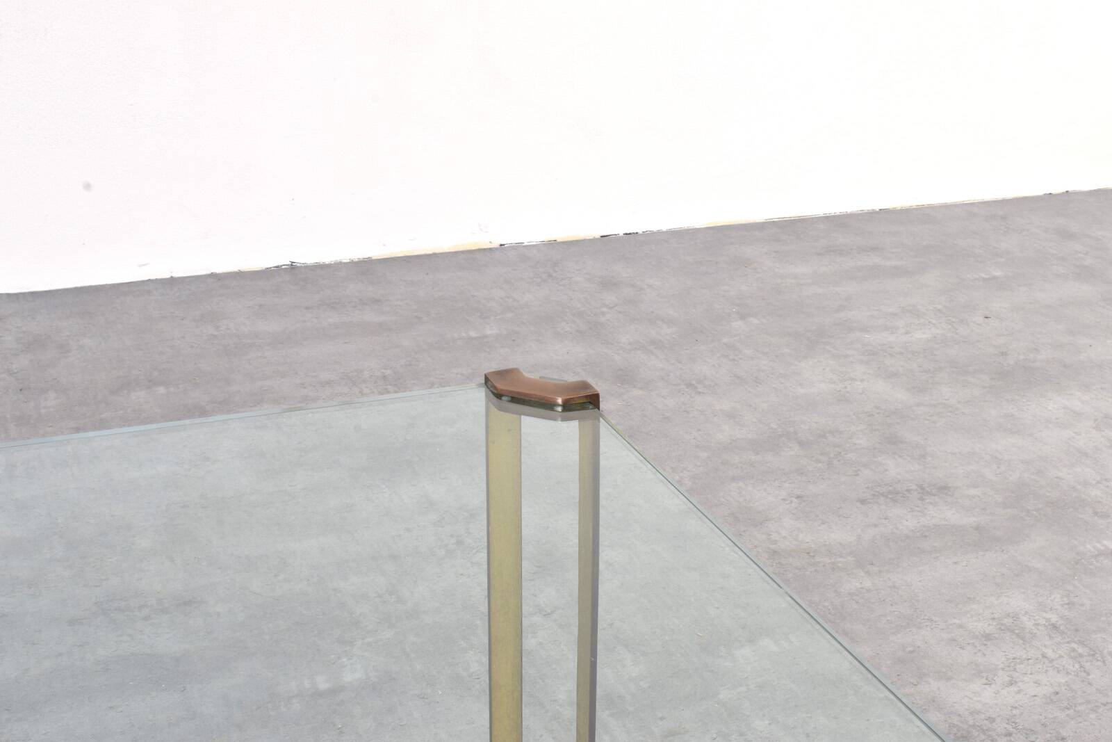 Hollywood Regency Brass and Glass Coffee Table by Peter Ghyczy, 1970s.